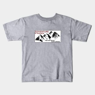 Adventure Finder Mountain Sticker Kids T-Shirt